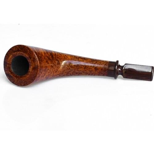 Hand made briar pipe smooth finished wooden Smoking Tobacco Pipe Smooth Horn#L1008