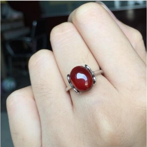 Natural Garnet finger ring Free shipping Natural real garnet Ring 925 sterling silver 8*10mm gem For men or women ring
