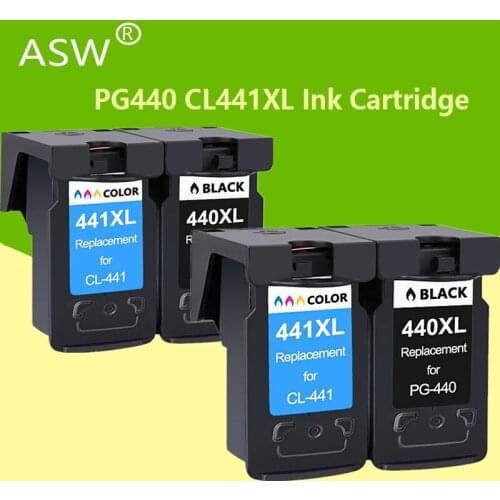 ASW 4PK PG440 CL441 Cartridge Replacement for Canon PG 440 CL 441 440XL Ink Cartridge for Pixma MG4280 MG4240 MX438 MX518 MX378