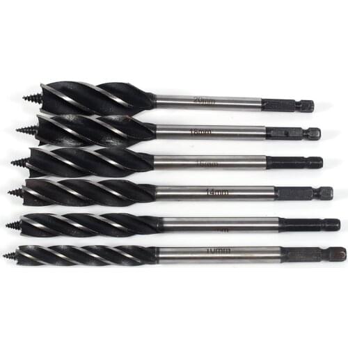 165mm High-Carbon Steel Twist Drill Bit Long Four-slot Four-blade Woodworking Drill Bit Hole Opener 10-20mm