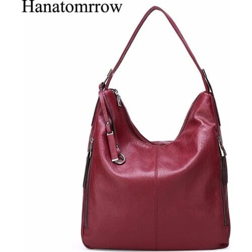 Famous Brand Women Handbags Pu Leather Soft Ladies Shoulder Bags Winter Top-handle Bags Casual Large Capacity Bag