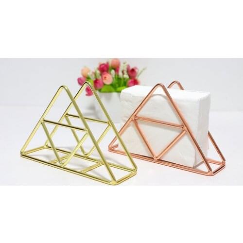 Nordic Wrought Iron Paper Towel Rack Metal Vertical Triangle Napkin Rock Cafe Hotel Paper Clip Dining Table Storage Rack