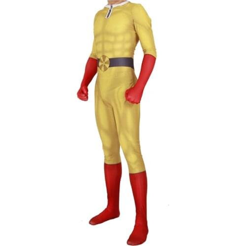 Adulte enfants Anime un poinon-homme Cosplay Costume Saitama Zentai bodysuit Swimming Superhero Costume