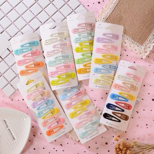 10 pcs / set Girls Color Hairpin BB clip Candy Color Girl Hair Clip Childrens Headwear Childrens Jewelry