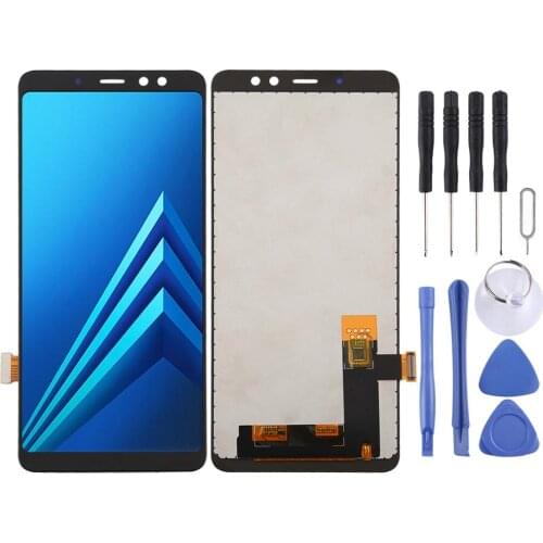 Incell LCD Screen and Digitizer Full Assembly (Half Screen) for Galaxy A8+ (2018) A730F, A730F/DS(Black)
