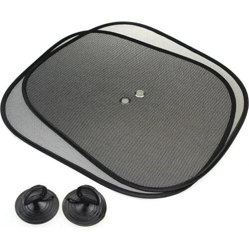 2pcs Side Net Yarn Car Window Sunshade Curtain Summer Suction Cup Sun Protection Lightproof Mat Pad