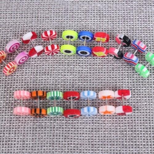 20PCS Mix Design Random Acrylic Ear Plug Flesh Tunnel Expander Gauge Piercing Steampunk Fake Piercing For Women Men Body Jewelry