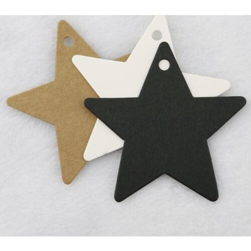 200pcs 6x6cm Kraft Paper Tags Star Shape Price Tags Paper Blank Jewelry Cards Cloth Bag Tags Baking Greeting Cards
