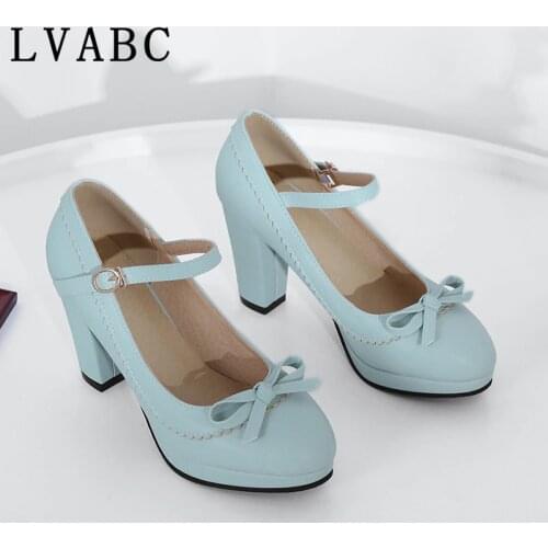 2021 Size 32-43 Women Round Toe Pumps Mixed Color Bowknot High Heels Shoes Women Concise Office Lady Daily Party Footwear