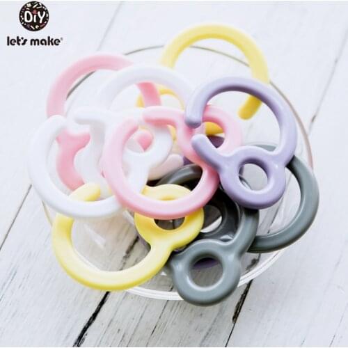 Lets Make Pacifier Hook Plastic 5pcs Plastic Teething Ring Links For Baby Stroller Toys Teething DIY Dummy Clip Nursing Pendant