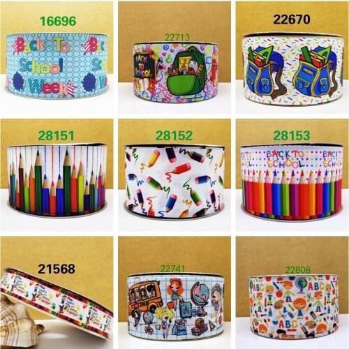 Free shipping 2019 new arrival 50yards cartoon printed grosgrain ribbons 22741