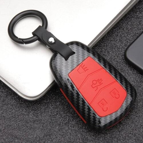 New Carbon Fiber Matte Car Key Case Cover For Cadillac XT5 XT6 ATSL XTS XT4 CT6 SRX CTS XTS ATS XTS 2015 2016 2017 2018 2019