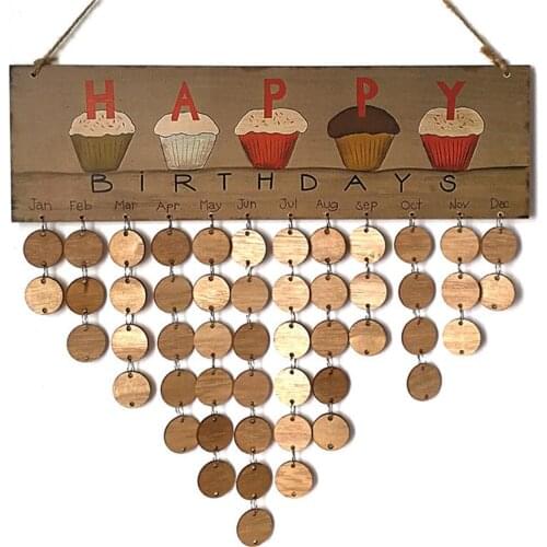 Family & Friends Wooden Hanging Calendar Board Birthday Reminder Plaque Party 2