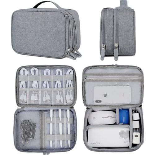 New Travel Bag Organizer Packing Cubes Double Layer Digital Storage Bags For Data Cables Power Bank Accessories Earphones Case