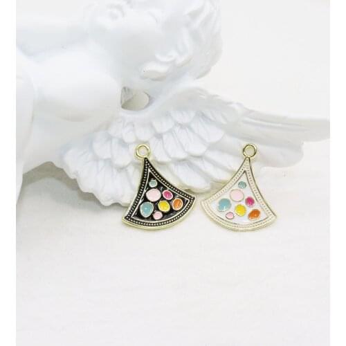 Eruifa 6pcs 20mm Beautiful Epoxy Fun Zinc alloy Jewelry DIY Charms Pendant Necklace, Earring Bracelet 2 Colors