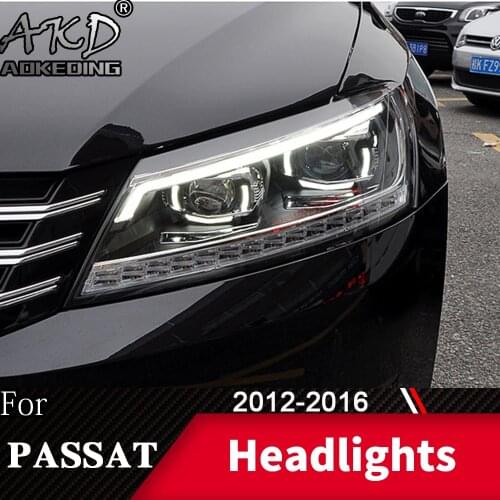 Head Lamp For VW Passat B7 2012-2016 Passat US Headlights Fog Lights Day Running Light DRL H7 LED Bi Xenon Bulb Car Accessories