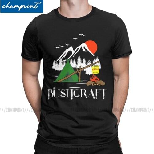 Bushcraft T-Shirts Men Camping Mountain Travel Wild Survival Funny Cotton Tees Round Neck Short Sleeve T Shirts Printing Clothes