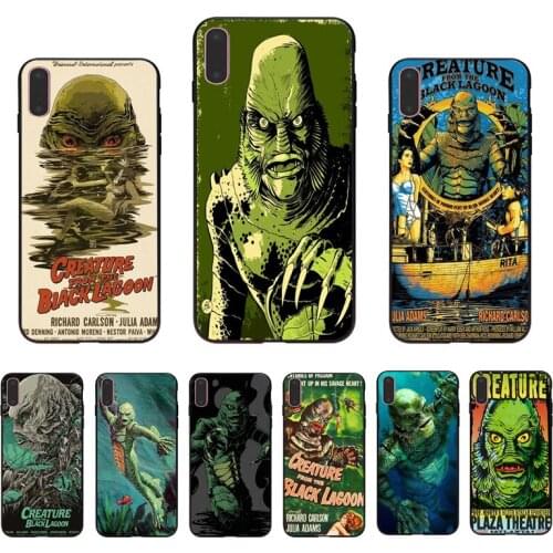 IMIDO Classic Movie Monsters Black Lagoon Graphic Pattern Cases Printed Capa Back Shell For Iphone 6 7 8 8PLUS X XS XR XSMAX