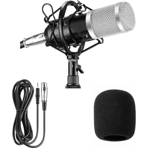 3.5mm plug Microphone Condenser Sound Recording Microphone Shock Mount For Radio Braodcasting Singing Recording KTV Karaoke Mic