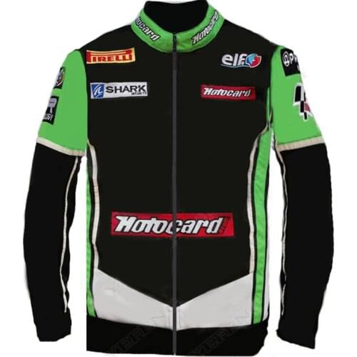 New Moto GP Mens Jacket for Kawasaki Motorcycle Street Moto Racing Full Zip Fleece Sweatshirt Keep Warm Windproof