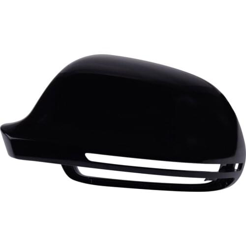 Left Side Wing Rearview Mirror Cover Cap Casing Shiny Black 8F0857527B Fit for AUDI A3 A4 B8 A5 A6 A8 S8 Q3 Without Side Assist
