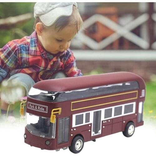 Bus Model Simple Operation Kid Toys 1/48 Scale Classic Double Deckers Bus for Children Interactive Play