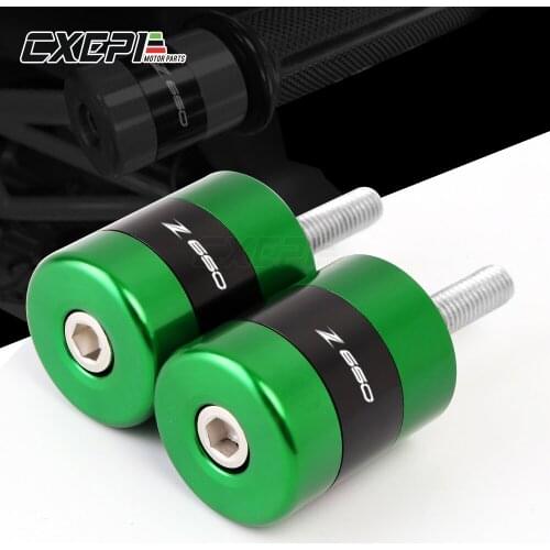 Motorcycle CNC Handlebar Grips Bar Ends Cap Slider For KAWASAKI Z650 Z 650 2017-2021 Handlebar Grips Accessories LOGO Z650