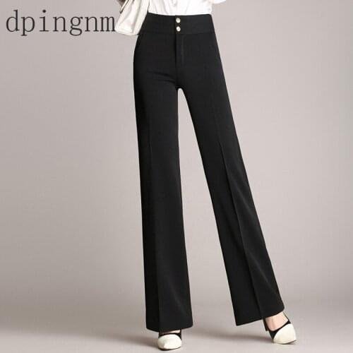 2018 Spring New Broad Leg Pants Female Trousers Korean Autumn Long Belt Big Foot Slacks Women Dress