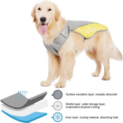 Pet Cooling Vest Jacket Dog Puppy Ice Cooling Sun-Proof Jacket Breathable Coat Reusable Summer Outfit for Reduce Fur Shedding