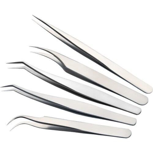 Professional Eyelashes Tweezers For Lashes Extension Nipper Stainless Steel High Precision Eyelash Extension Eyebrow Tweezers
