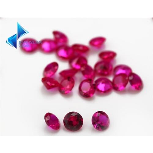 Size 1mm~5mm 5# Red Synthetic Stone Round Cut Synthetic Corundum Stone for Jewelry