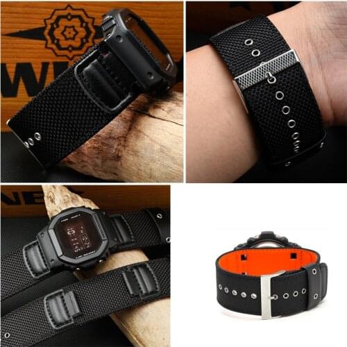 Nylon Strap For Casio G-SHOCK AW-591MS AW-591 AW-590 AWG-M100/101 G-300 16mm 18mm Watch Replacement Watchbands Accessories