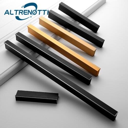 Furniture Cabinet Drawer Handle Aluminum Alloy Long Size Door Pull Wardrobe Kitchen Cupboard Dresser Metal Modern Knob Hardware
