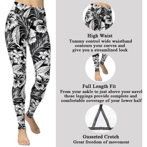 Gossina Sexy Leggings Women Leaf And Flower Legging Pants Classical Girls Leggings Breathable Gym Workout Sportswear 2021