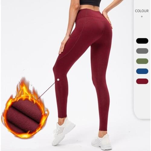 High Waist Velvet Lined Yoga Pants Leggings Women Autumn Winter Fitness Workout Yoga Pants Female Push Up Stretch Sport Trouser
