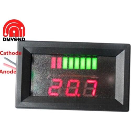 LED indicator Battery Charge Level Capacity Tester Test Tool Voltmeter 12V Car Lithium Lead Acid Red 5-15mA