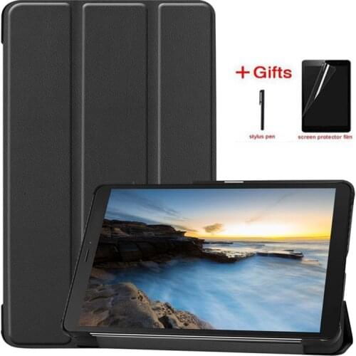 Slim Smart PU Leather Case For Samsung Galaxy Tab A 8.0 2019 Funda Magnetic Cover For Samsung SM-T290 T295 T297 case+film+pen