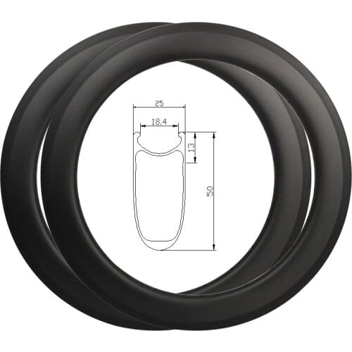 Bicycle Rim 20 inches 50mm Depth 25mm Width 451 Carbon Bicycle Wheels V Brake Clincher 20 / 24H Rim 20 451 Inch Bike