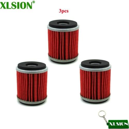 XLSION 3pcs Fuel Oil Filter HF140 KN140 For Dirt Motor Bike Motorcycle YZ250 XT250 YFZ450 YZ250F YZ450F YBR250 YFM250R RAPTOR