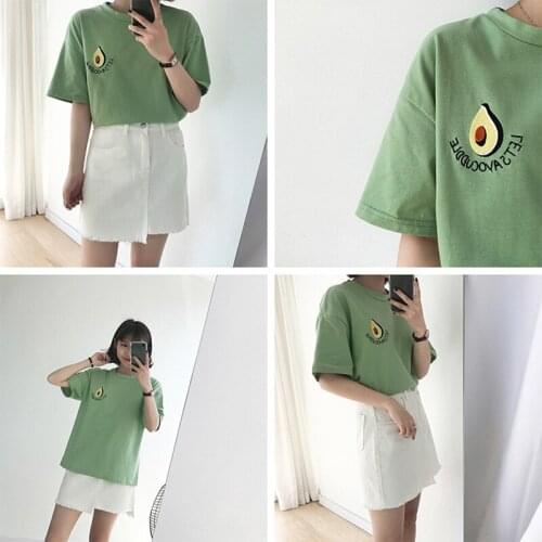 Small fresh green T-shirt short-sleeved female 2021 new summer student Korean version loose wild