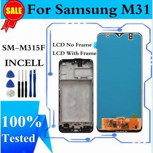 TFT Incell LCD For Samsung Galaxy M31 M315 SM-M315F LCD Display Touch Screen Digitizer Assembly For Samsung M31 Display Replace