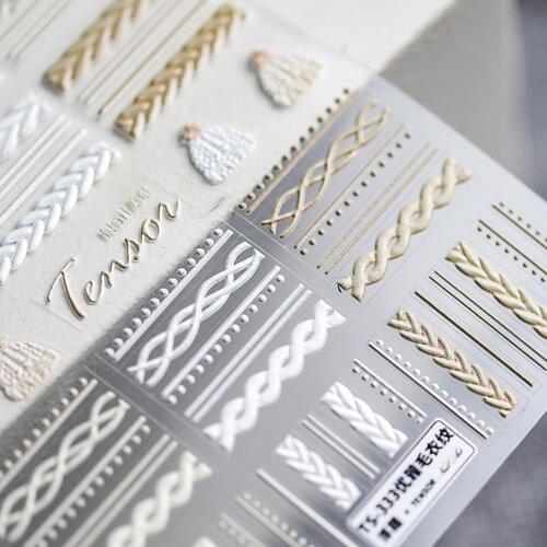 1 Sheet Winter Sweater Design Nail Sticker Art Decoration 3D Water Slide Decals Acrylic Engraved Back Gule Manicure Tips Tools