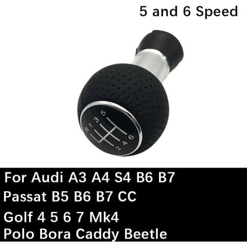12mm Car Shift Knob For Audi A3 A4 S4 B6 B7 Passat B5 B6 B7 CC Golf 4 5 6 7 Mk4 Polo Bora Caddy Beetle Manual Auto Gear shifter