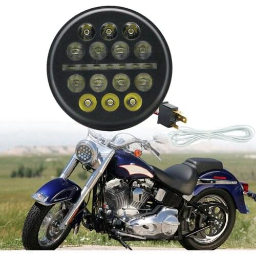 5 3/4" 5.75" Super brighter Ultra thin moto LED Projection Headlight Black For motor Sportster, Iron 883, Dyna, Honda VTX 1300
