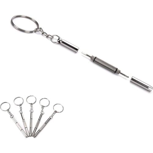 5pcs Multifunction Eyeglass Screwdriver 3-in-1 Home Sunglass Eyeglass Cellphone Watch Repair Keychain Screwdriver Tool