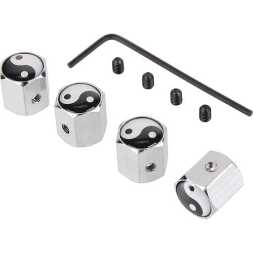 Car Styling for Tai Chi Logo Tire Valve Caps Covers Auto Part Wheel Repair Tools for Ferrari LADA Mazda Mini Cooper Opel Audi MG