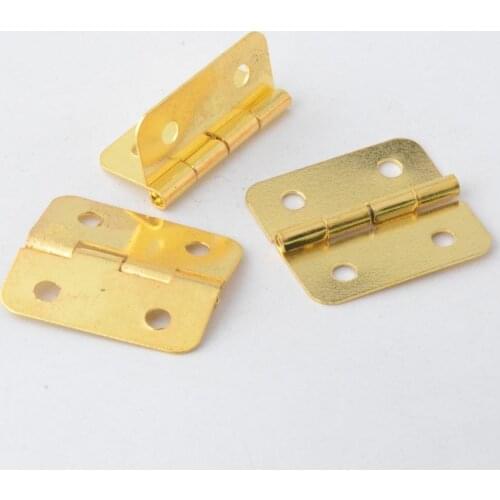 Free Shipping 20pcs Gold Tone Hardware 4 Holes DIY Box Butt Door Hinges (Not Including Screws) 29x26mm J3017
