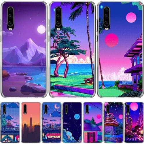 Art Pixel Aesthetic Phone Case for Huawei P30 P40 P20 P10 Mate 20 10 30 Lite Pro P Smart Z Plus + Art Shell Cover Coque