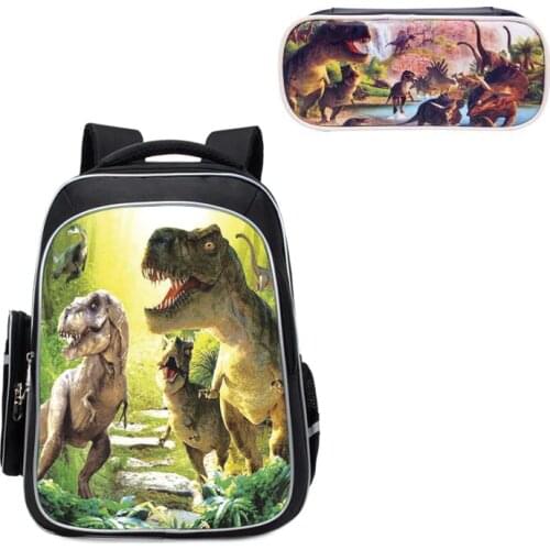 2pcs /set school bags for kids 3D dinosaur printing backpack children Orthopedic School Bags 2019 new nylon Mochila Infantil