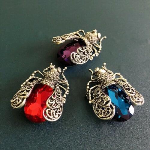 Muylinda Blue Crystal Beetles Brooch Pin Insect Cicada Brooches For Women Pins Scarf Clip Jewelry Broach Bouquet
